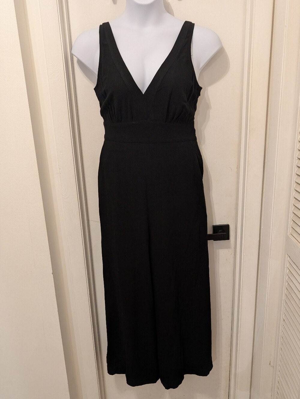 Gentle Fawn Black V-Neck Wide-Leg Jumpsuit